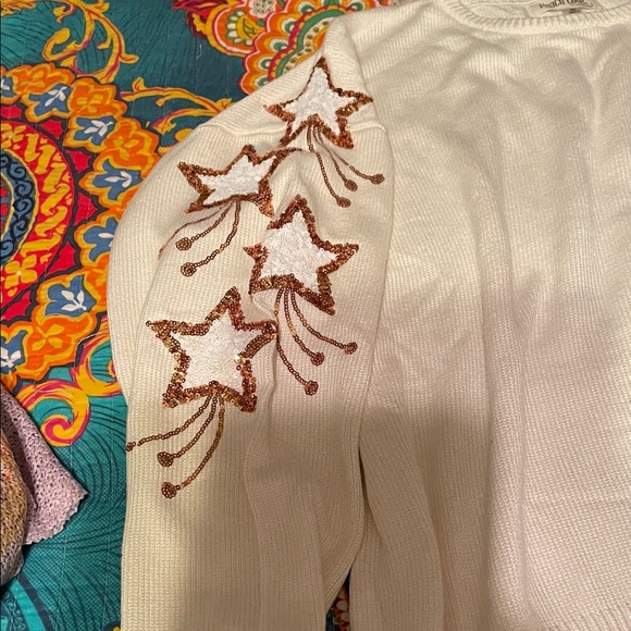 Peach Love California Cream Star Sweater - Picture 7 of 10